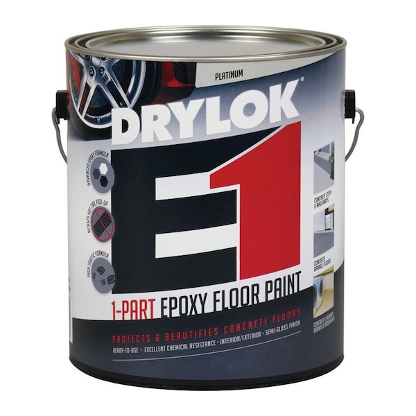 Zar Drylok E1 Semi-Gloss Platinum Acrylic Epoxy Blend Epoxy Floor Paint 1 gal 23813 - main